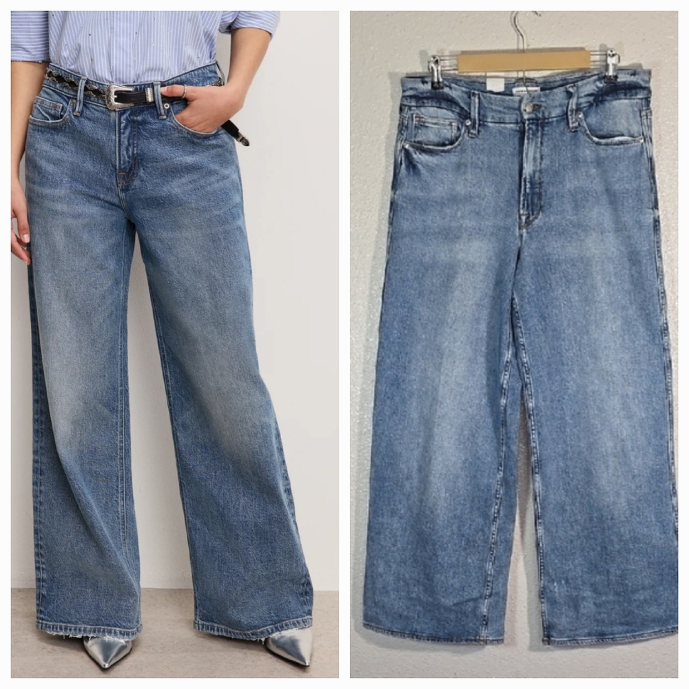 Good American Blue Flare & Wide Leg Jeans